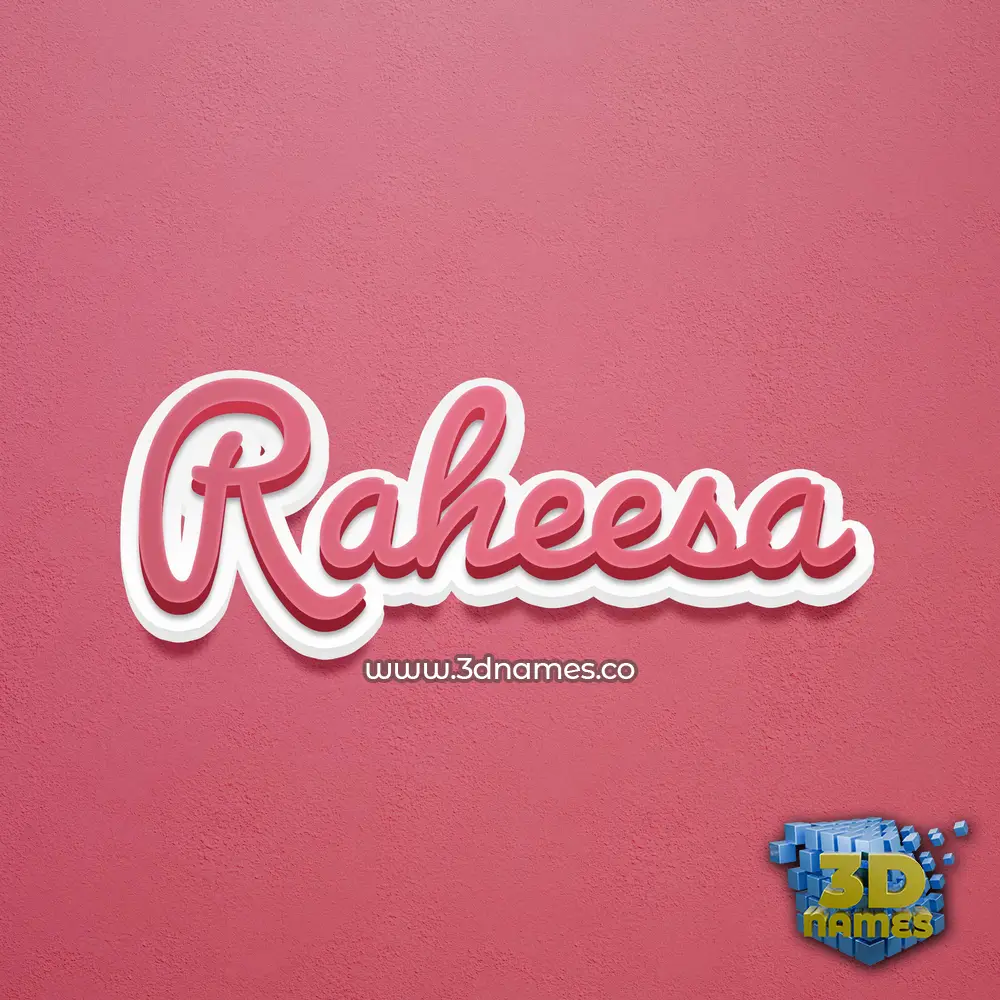raheesa in Red Scribble style - 3D name wallpaper
