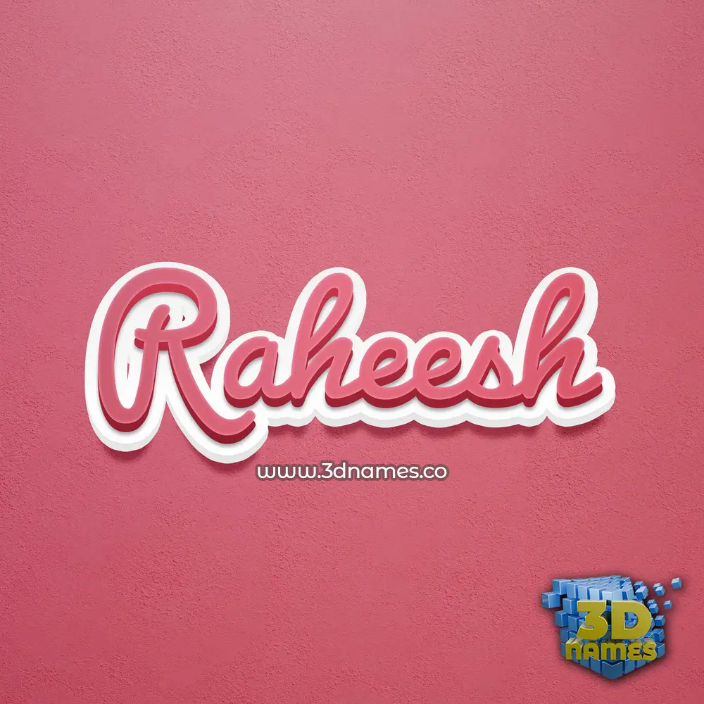 raheesh in Red Scribble style - 3D name wallpaper