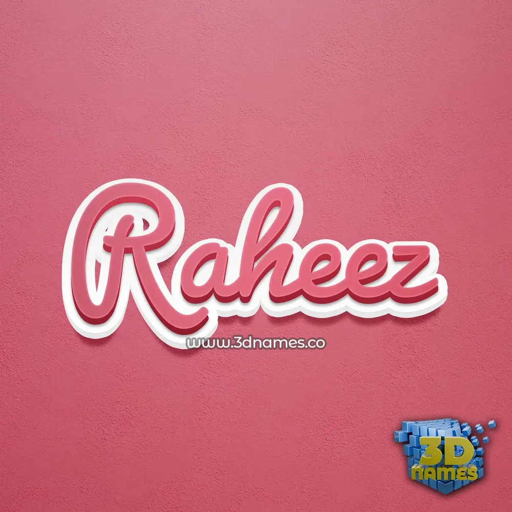raheez in Red Scribble style - 3D name wallpaper