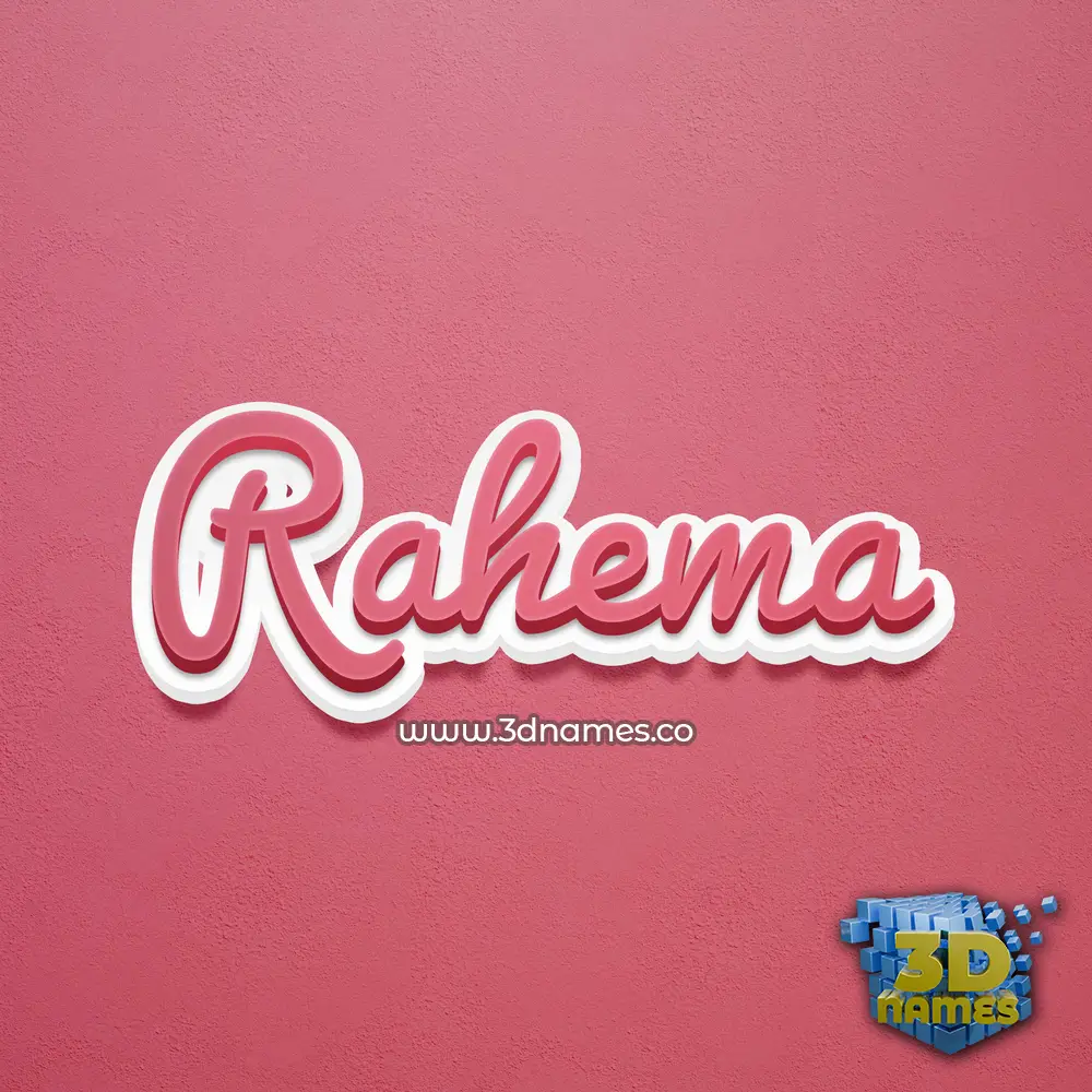 rahema in Red Scribble style - 3D name wallpaper