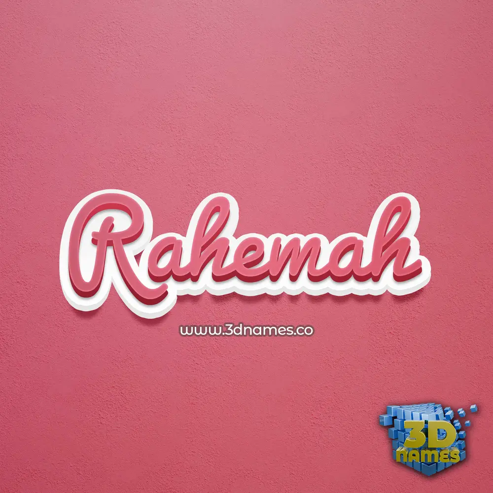 rahemah in Red Scribble style - 3D name wallpaper