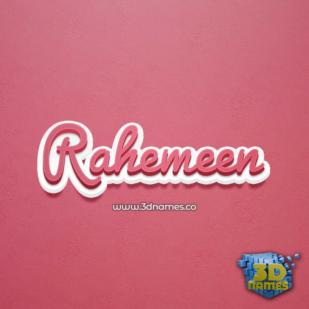 rahemeen in Red Scribble style - 3D name wallpaper