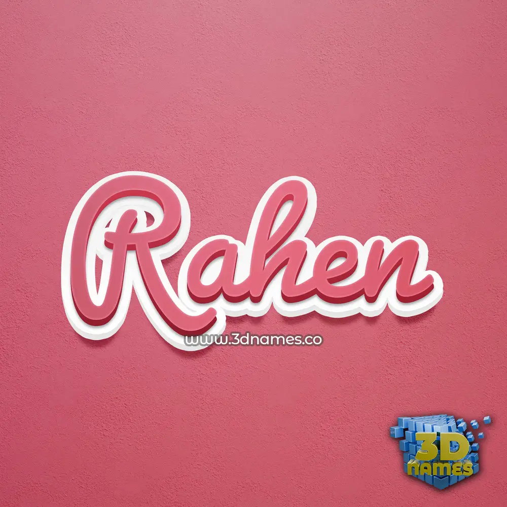 rahen in Red Scribble style - 3D name wallpaper