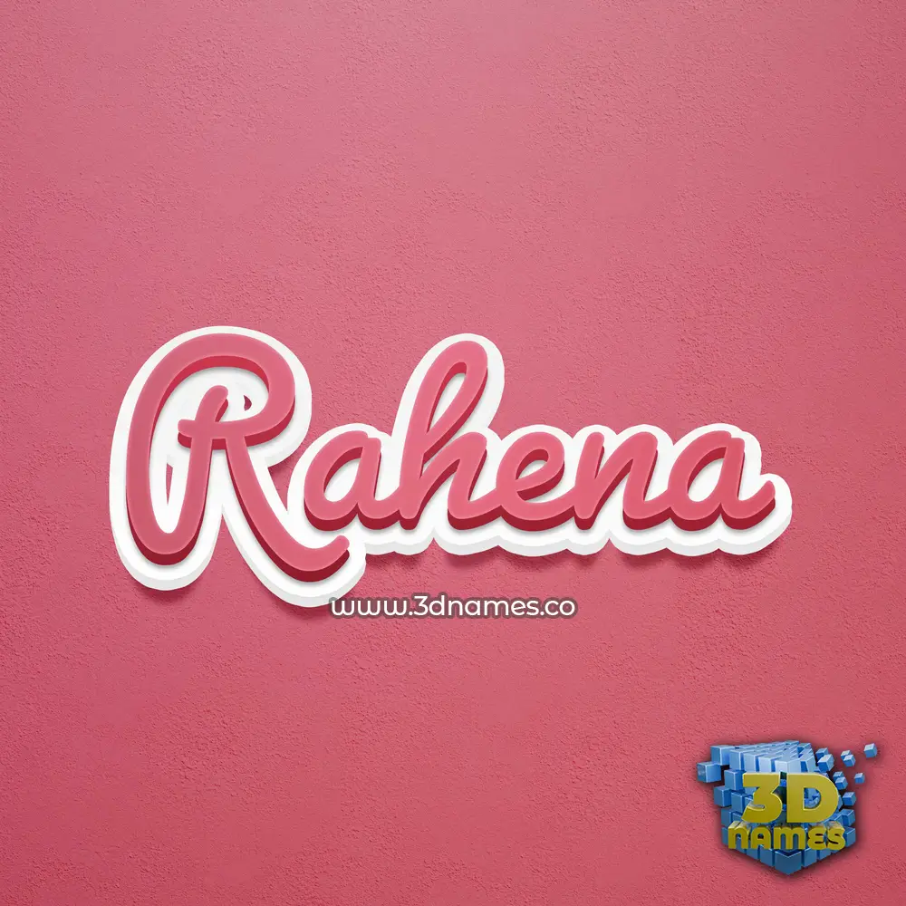 rahena in Red Scribble style - 3D name wallpaper