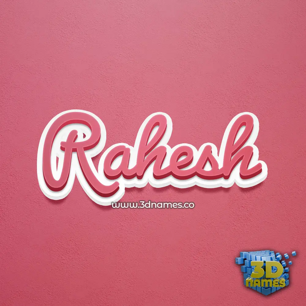 rahesh in Red Scribble style - 3D name wallpaper