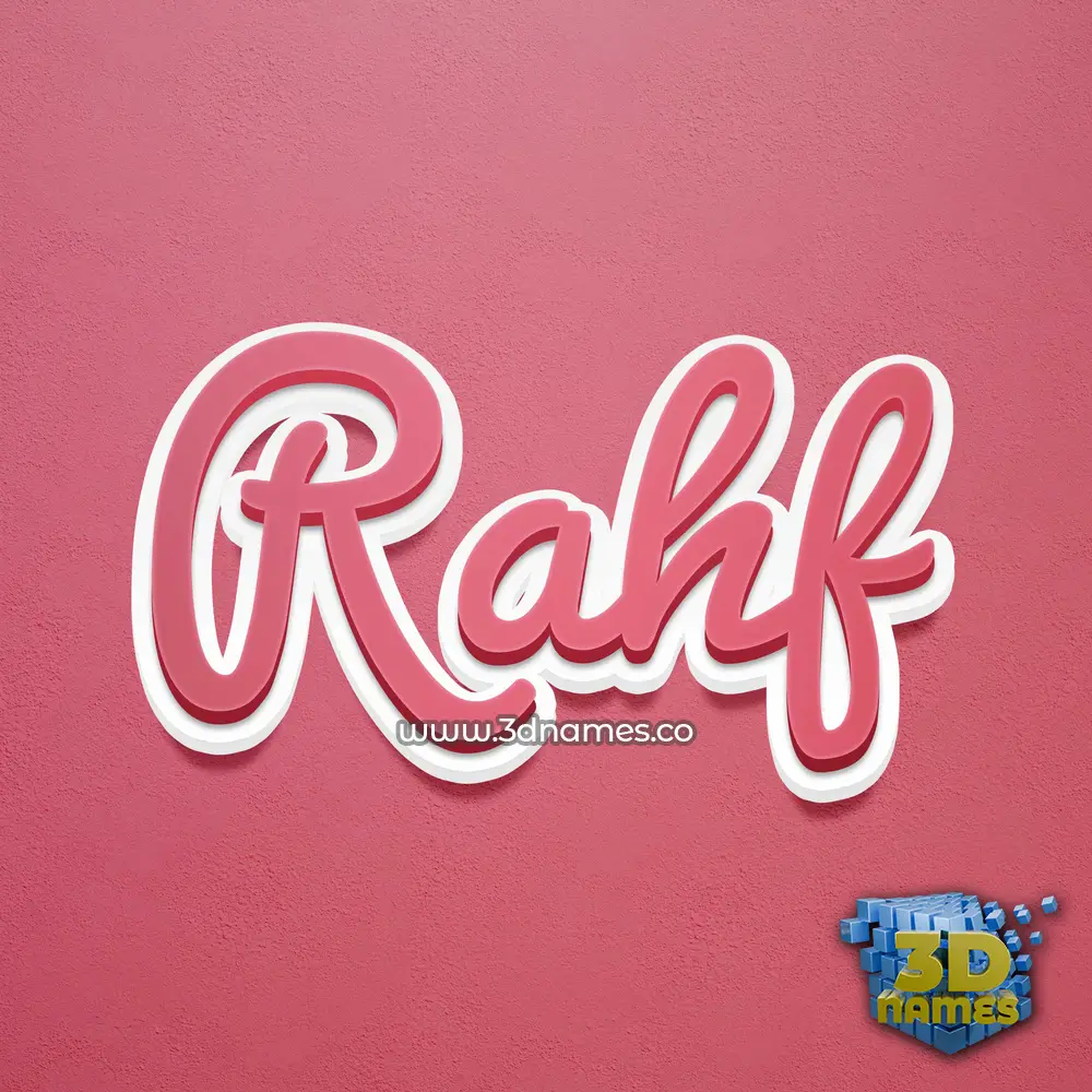 rahf in Red Scribble style - 3D name wallpaper