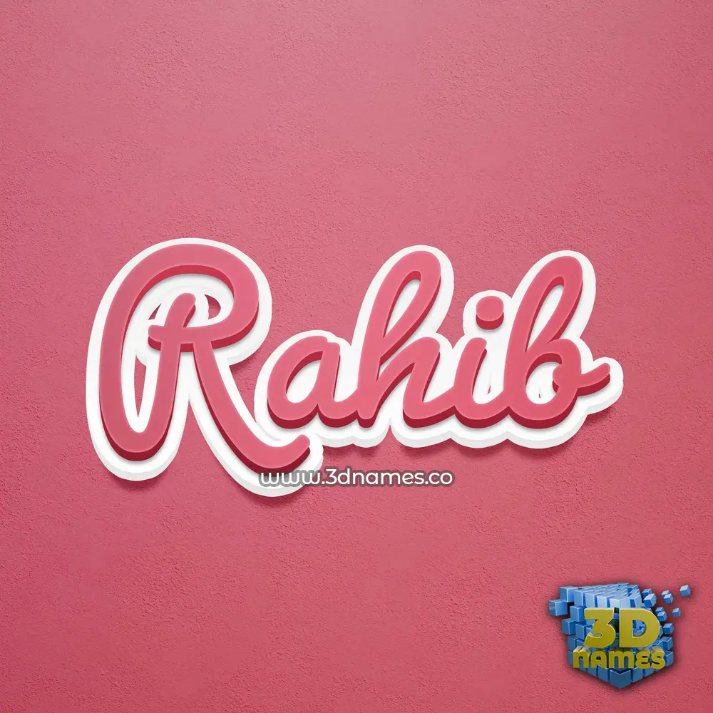 rahib in Red Scribble style - 3D name wallpaper