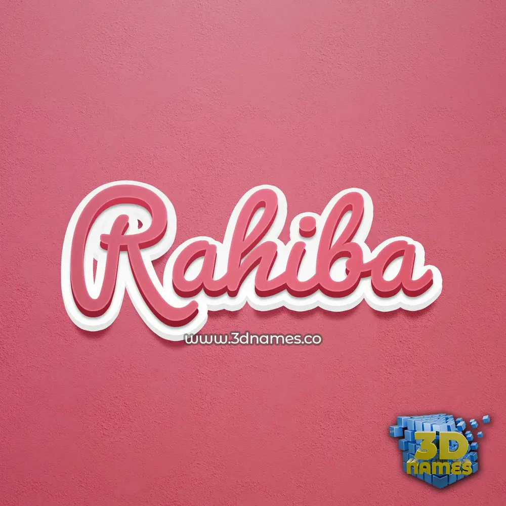 rahiba in Red Scribble style - 3D name wallpaper