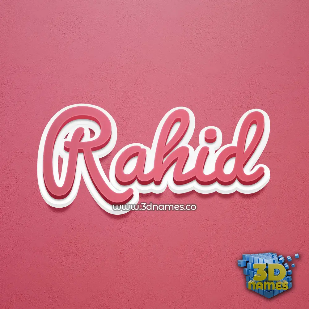 rahid in Red Scribble style - 3D name wallpaper