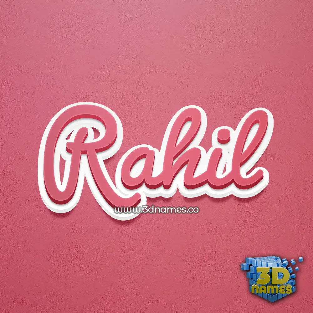 rahil in Red Scribble style - 3D name wallpaper