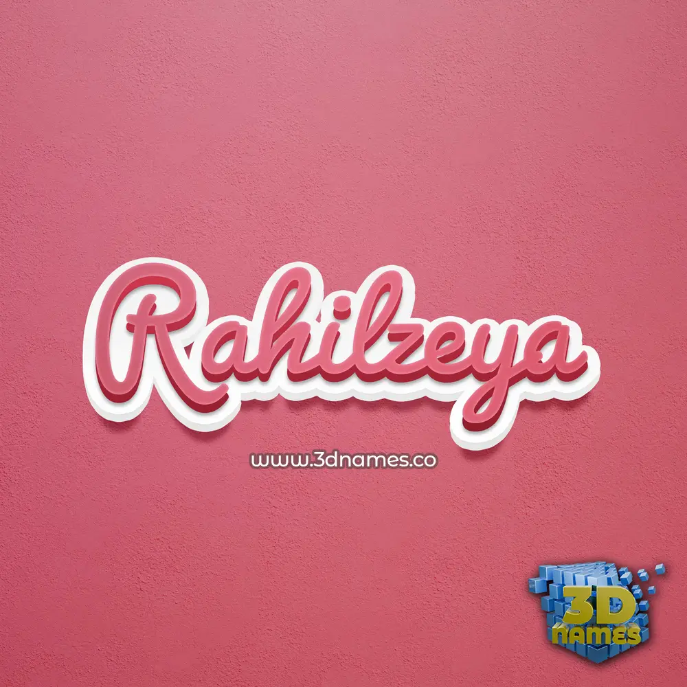 rahilzeya in Red Scribble style - 3D name wallpaper