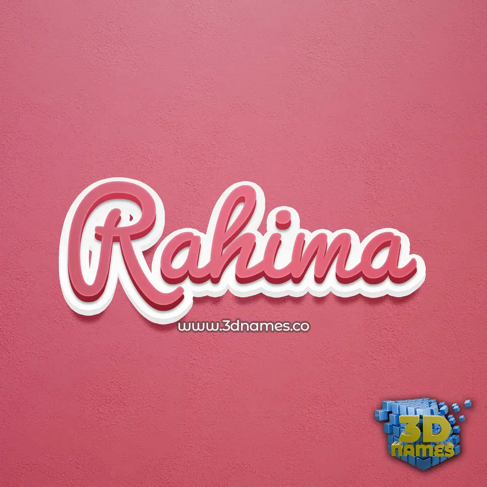rahima in Red Scribble style - 3D name wallpaper