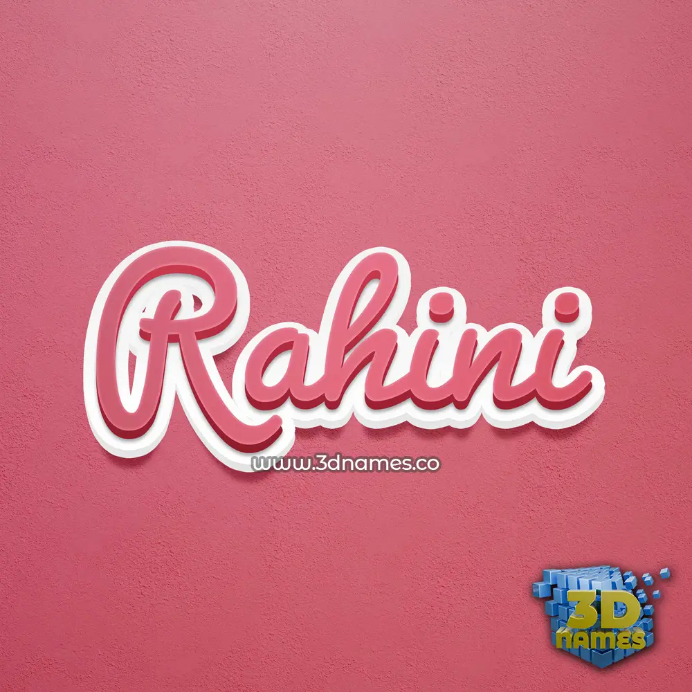 rahini in Red Scribble style - 3D name wallpaper