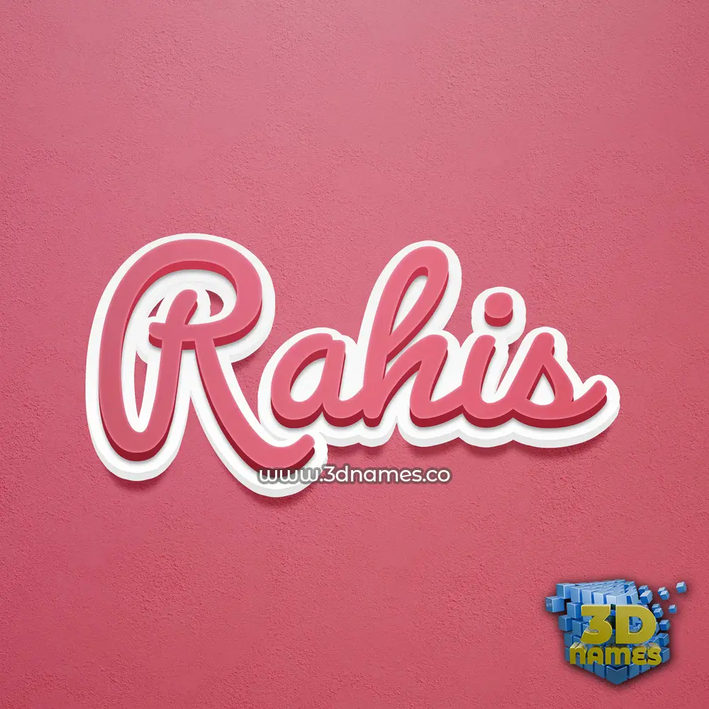 rahis in Red Scribble style - 3D name wallpaper
