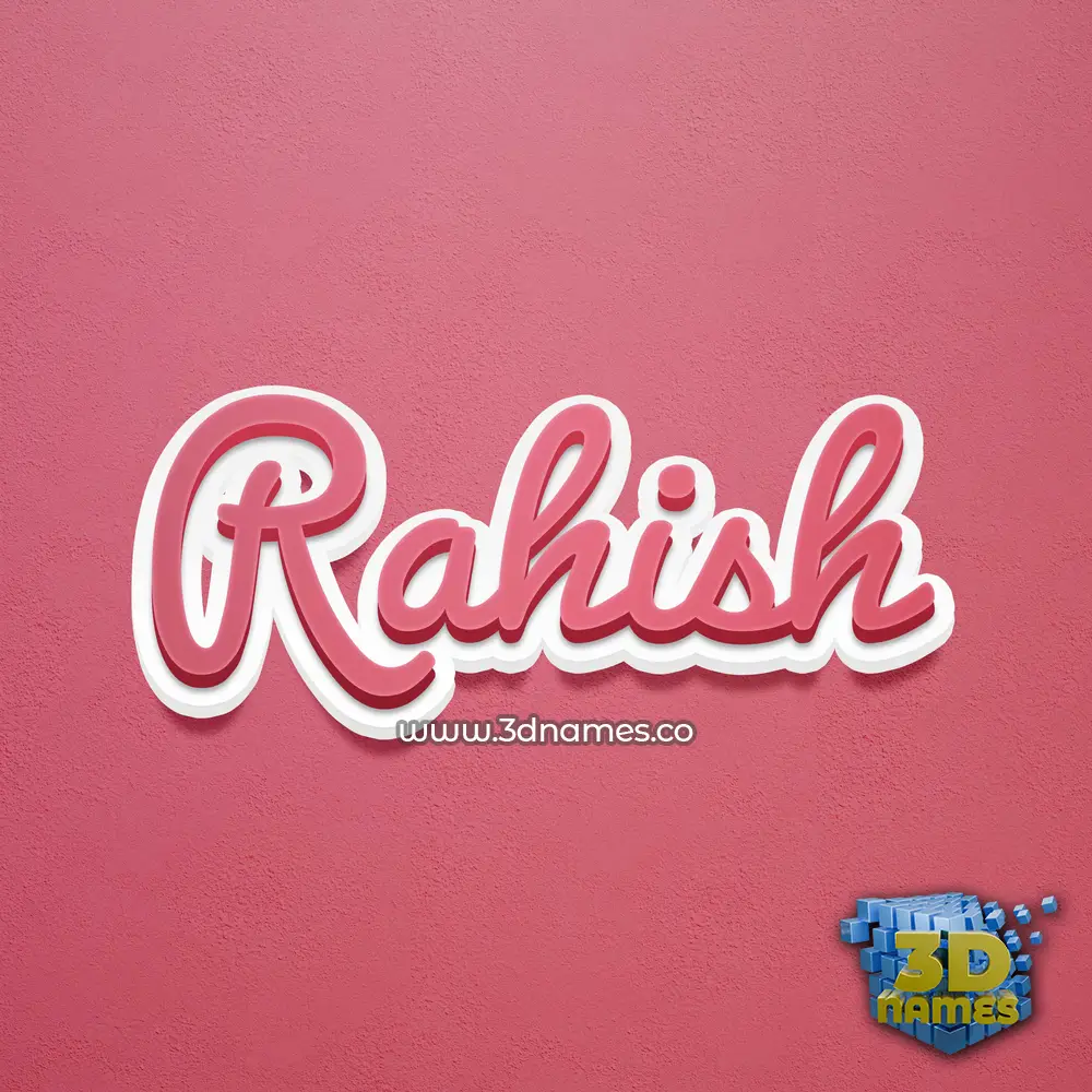 rahish in Red Scribble style - 3D name wallpaper