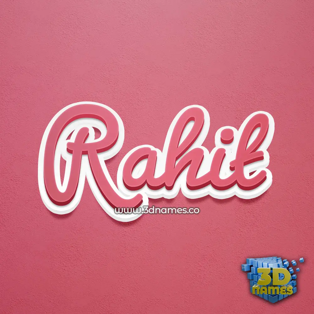 rahit in Red Scribble style - 3D name wallpaper