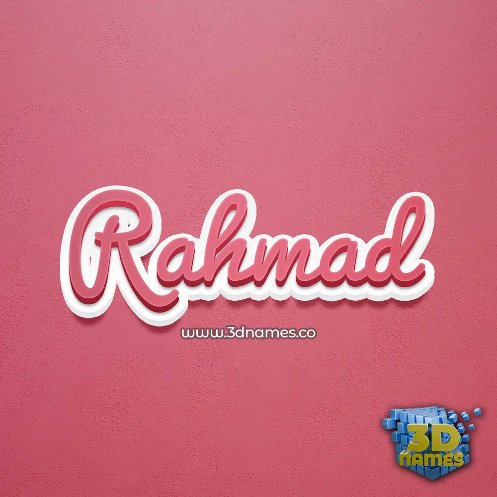 rahmad in Red Scribble style - 3D name wallpaper