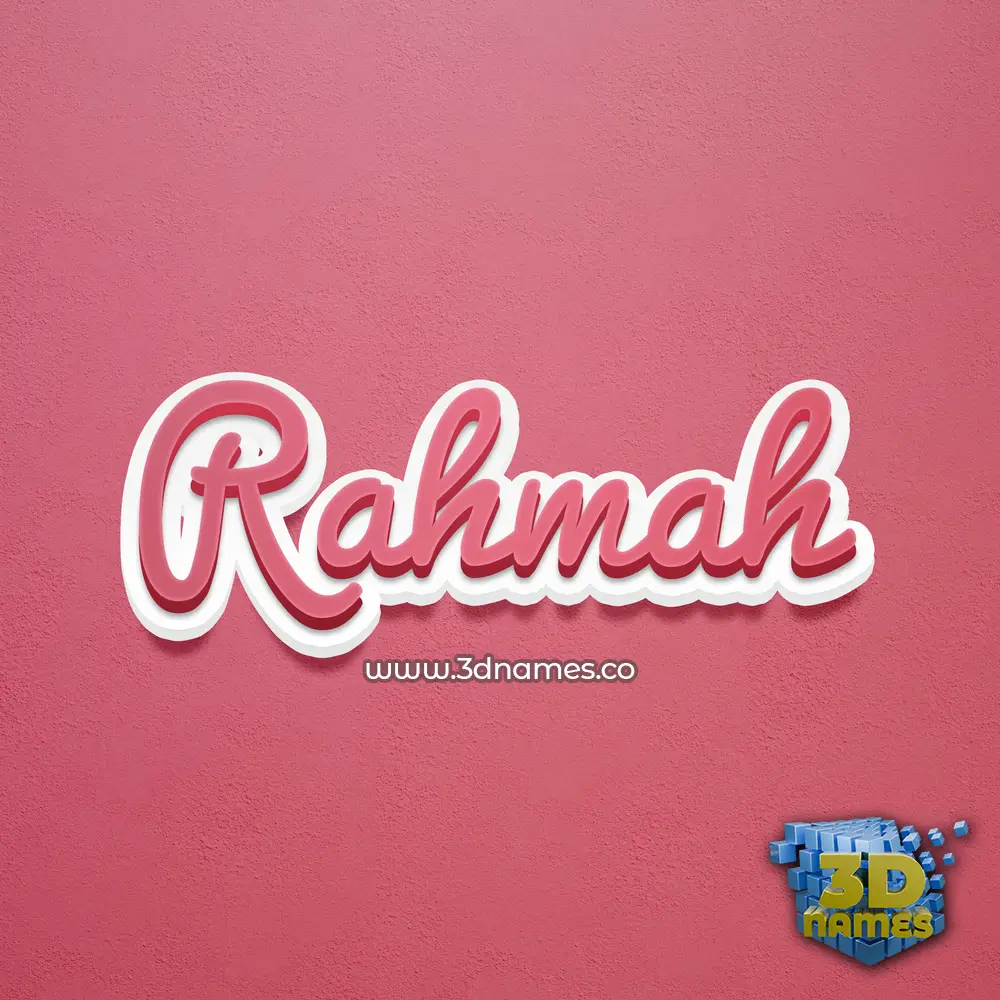 rahmah in Red Scribble style - 3D name wallpaper