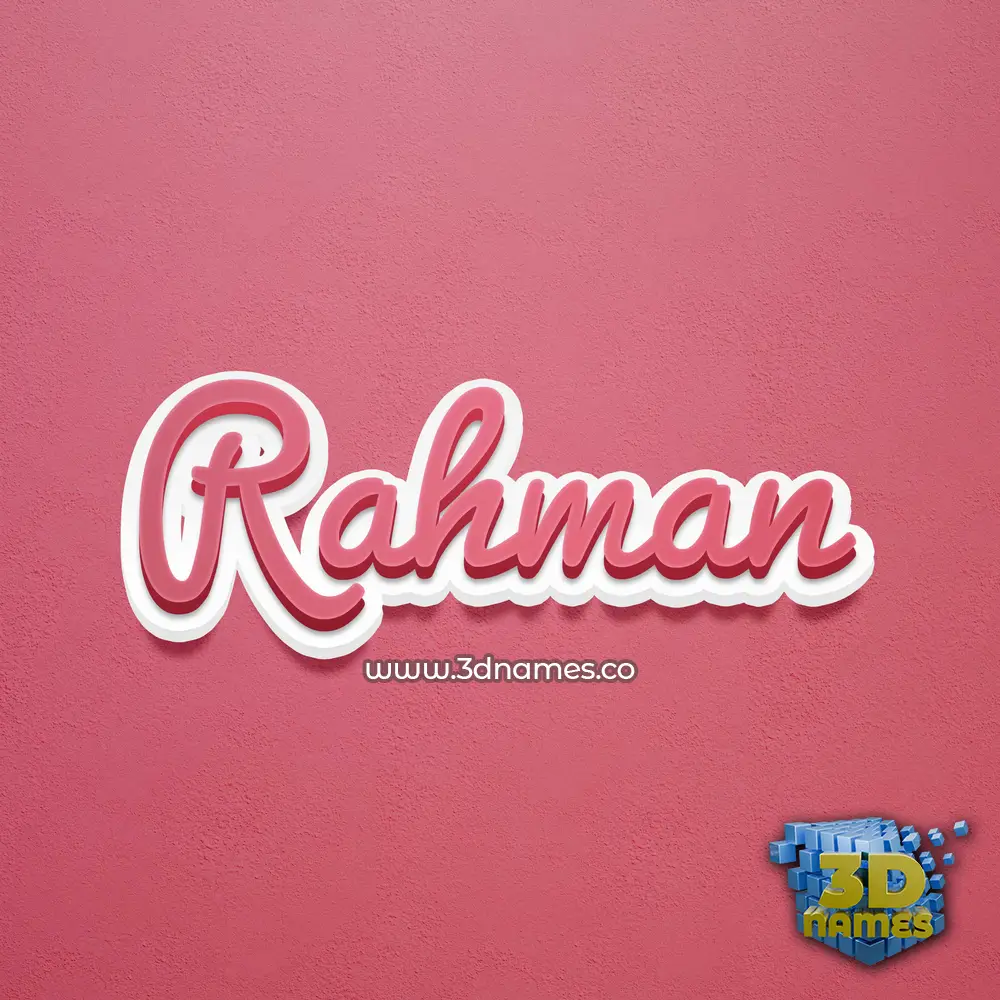 rahman in Red Scribble style - 3D name wallpaper