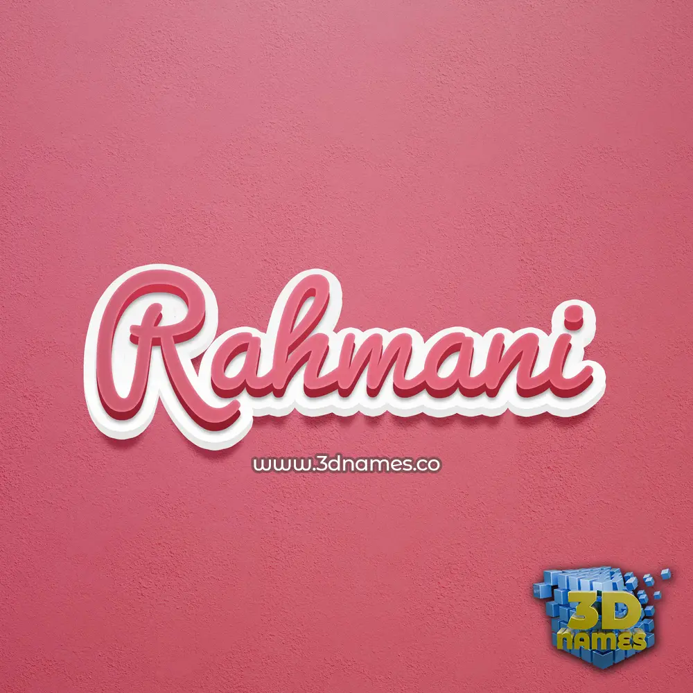 rahmani in Red Scribble style - 3D name wallpaper
