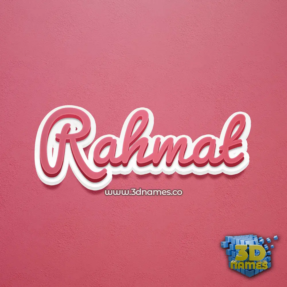 rahmat in Red Scribble style - 3D name wallpaper