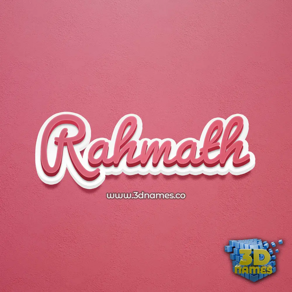 rahmath in Red Scribble style - 3D name wallpaper
