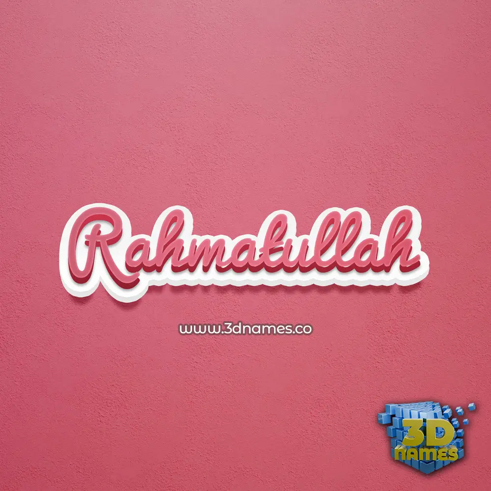 rahmatullah in Red Scribble style - 3D name wallpaper