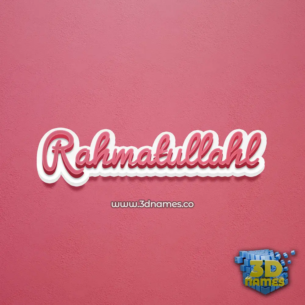 rahmatullahl in Red Scribble style - 3D name wallpaper