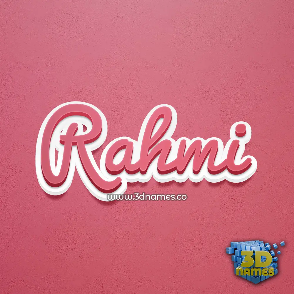 rahmi in Red Scribble style - 3D name wallpaper