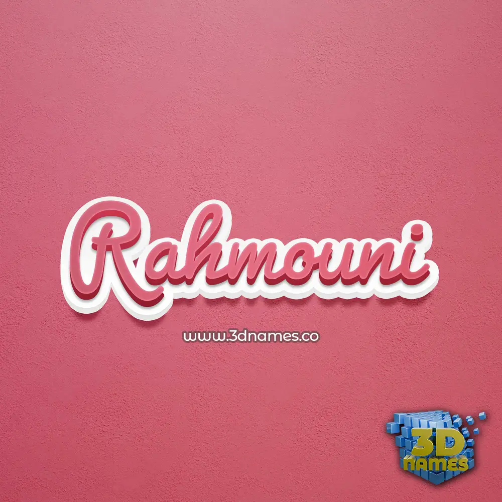 rahmouni in Red Scribble style - 3D name wallpaper