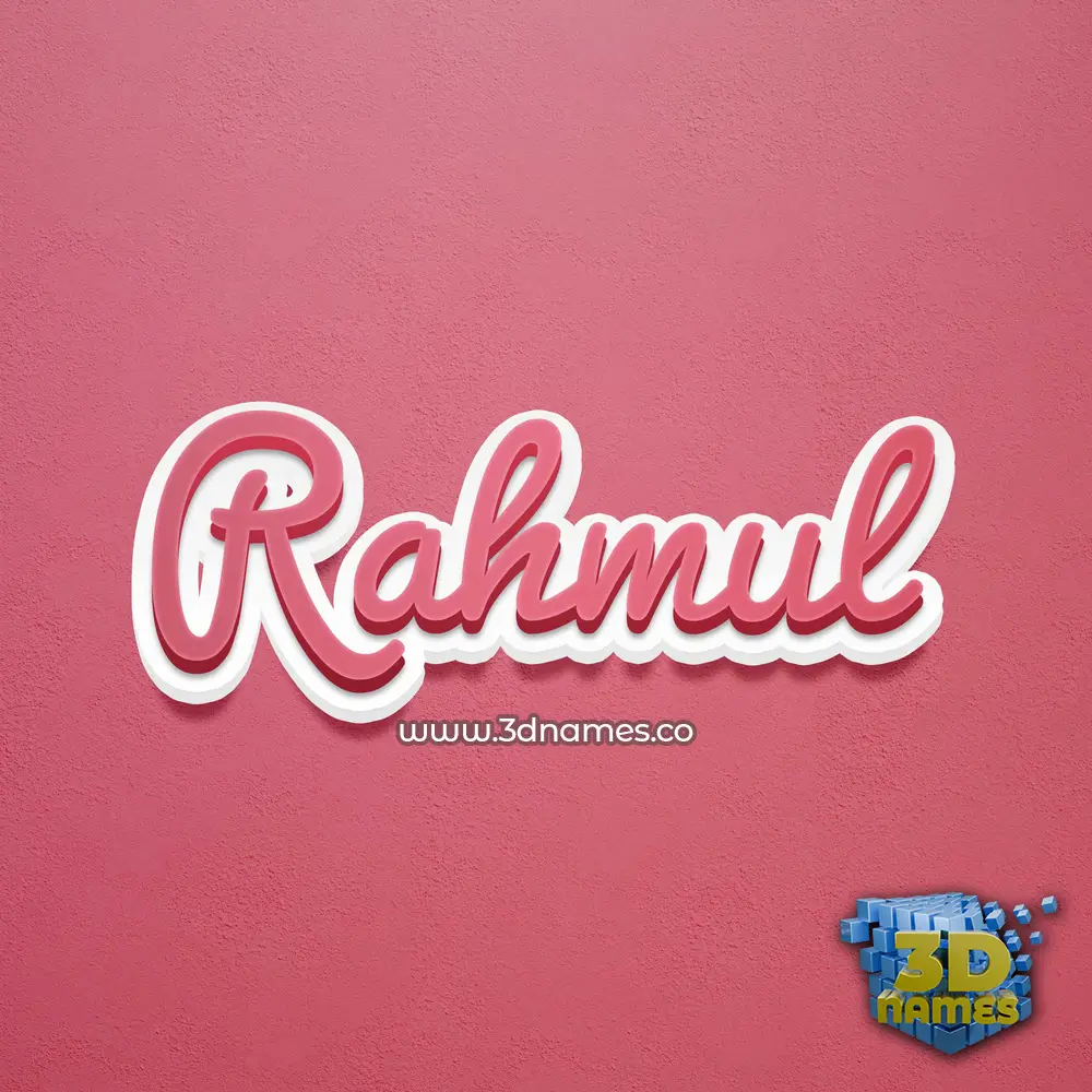 rahmul in Red Scribble style - 3D name wallpaper