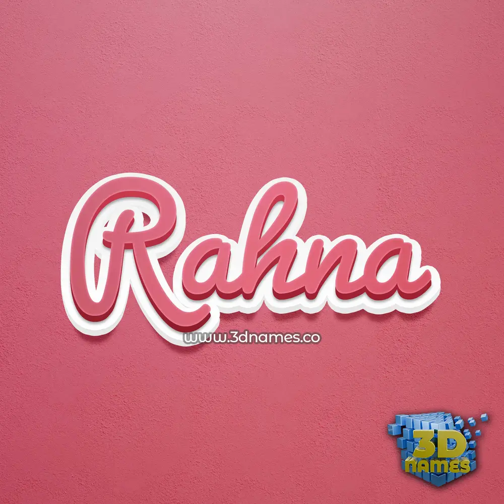 rahna in Red Scribble style - 3D name wallpaper