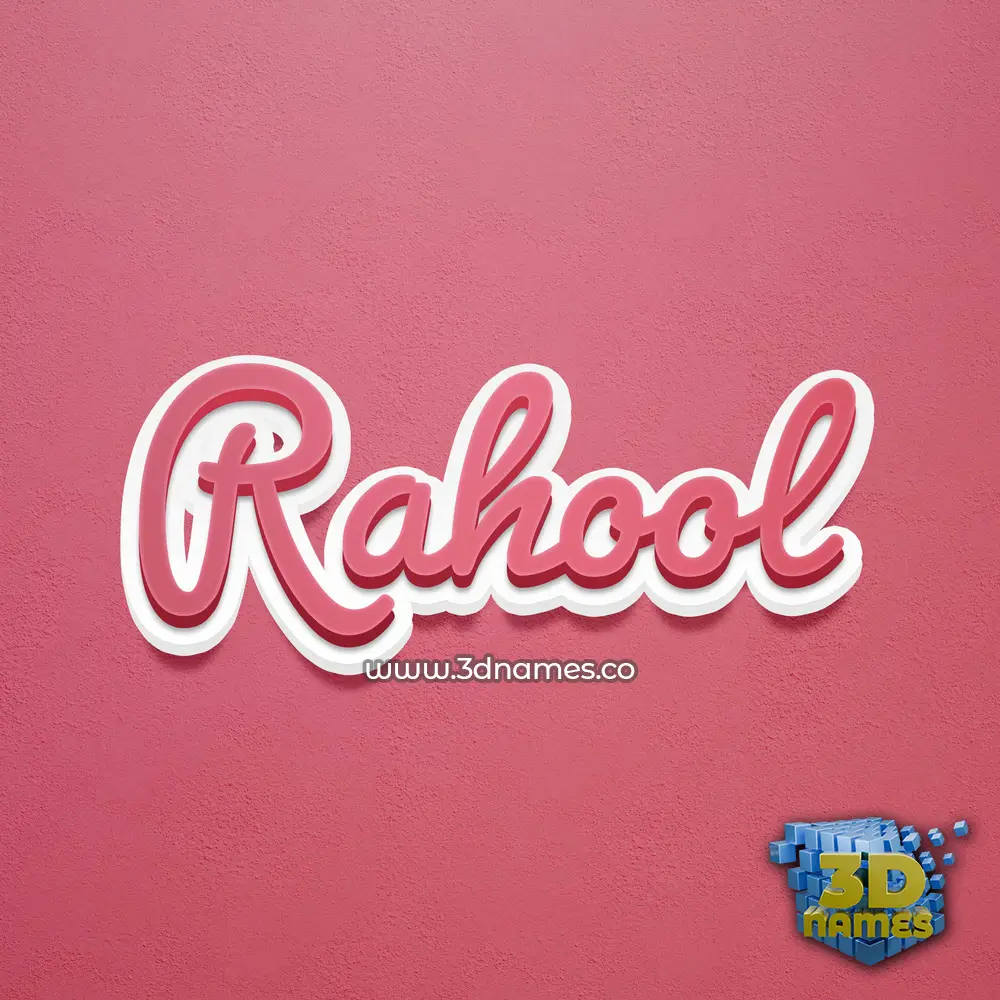 rahool in Red Scribble style - 3D name wallpaper