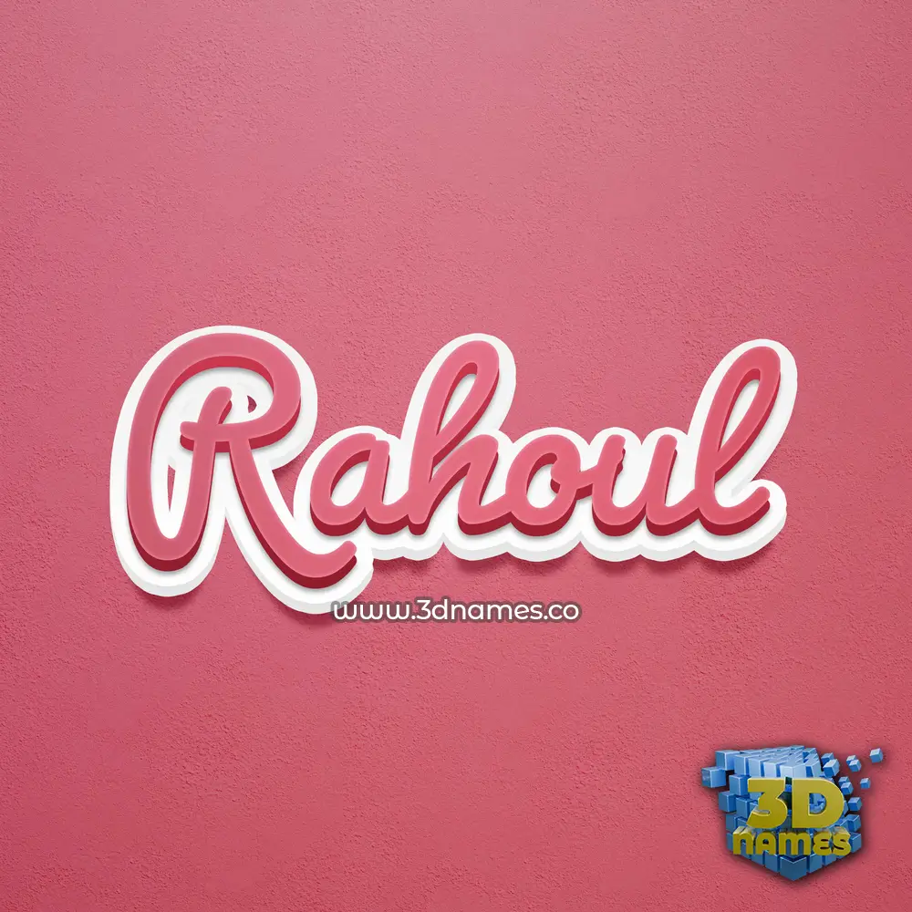 rahoul in Red Scribble style - 3D name wallpaper