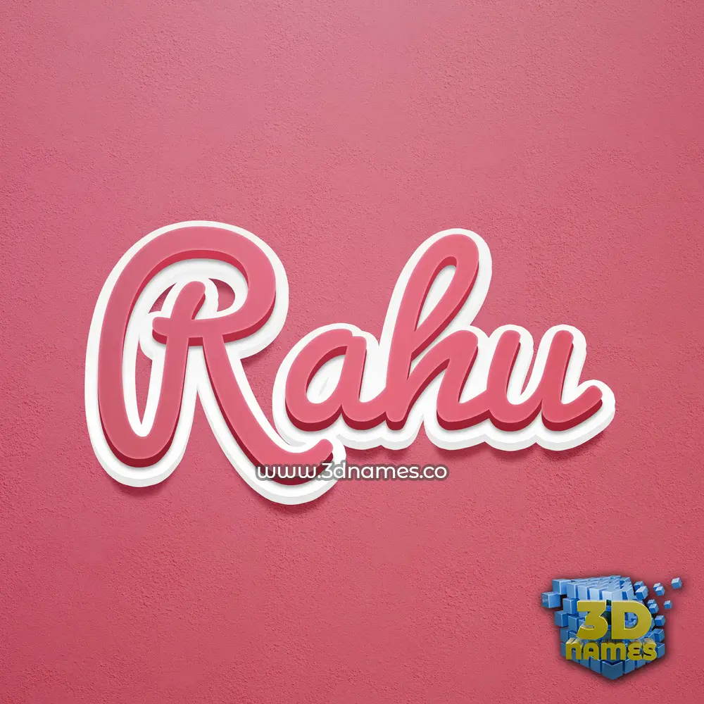 rahu in Red Scribble style - 3D name wallpaper
