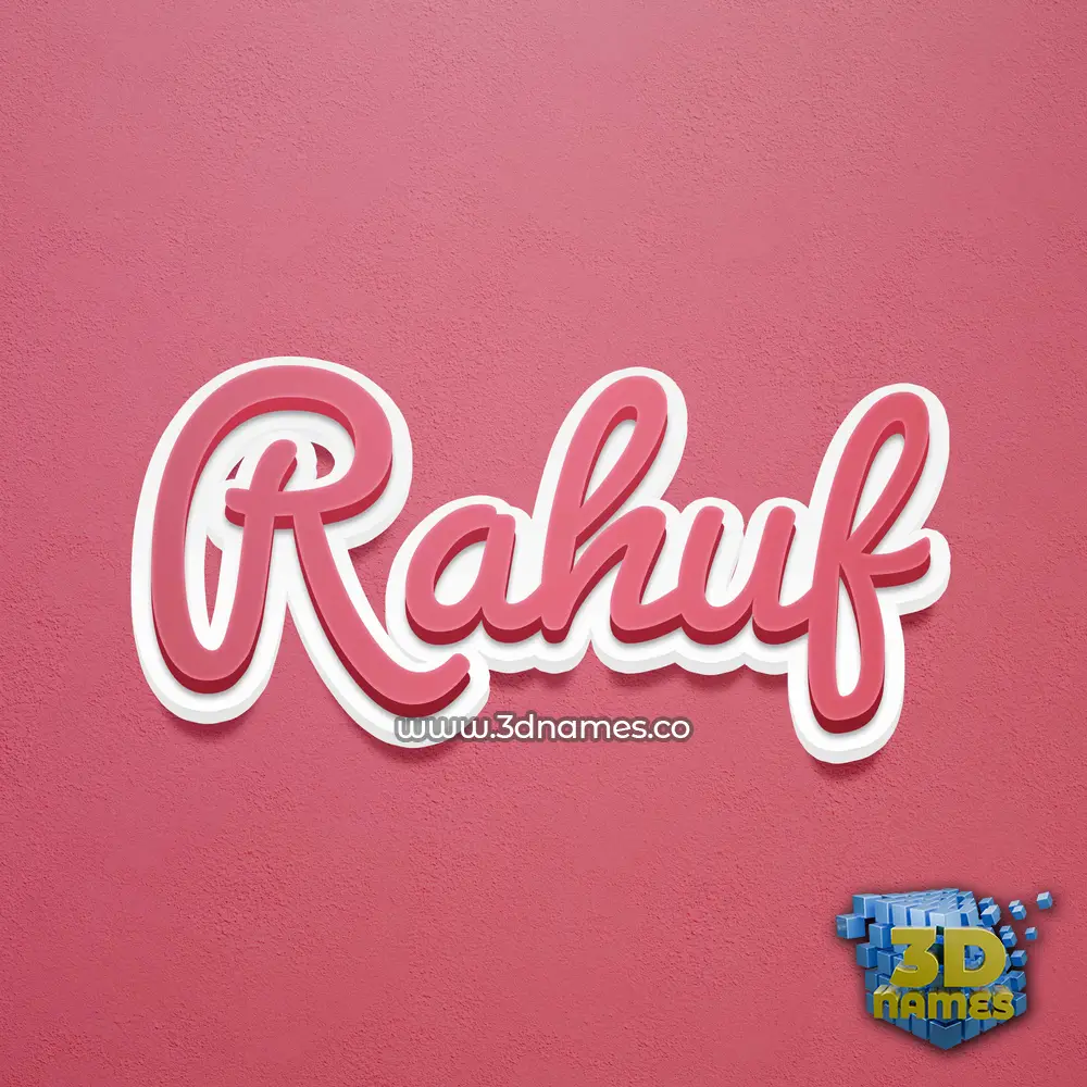 rahuf in Red Scribble style - 3D name wallpaper