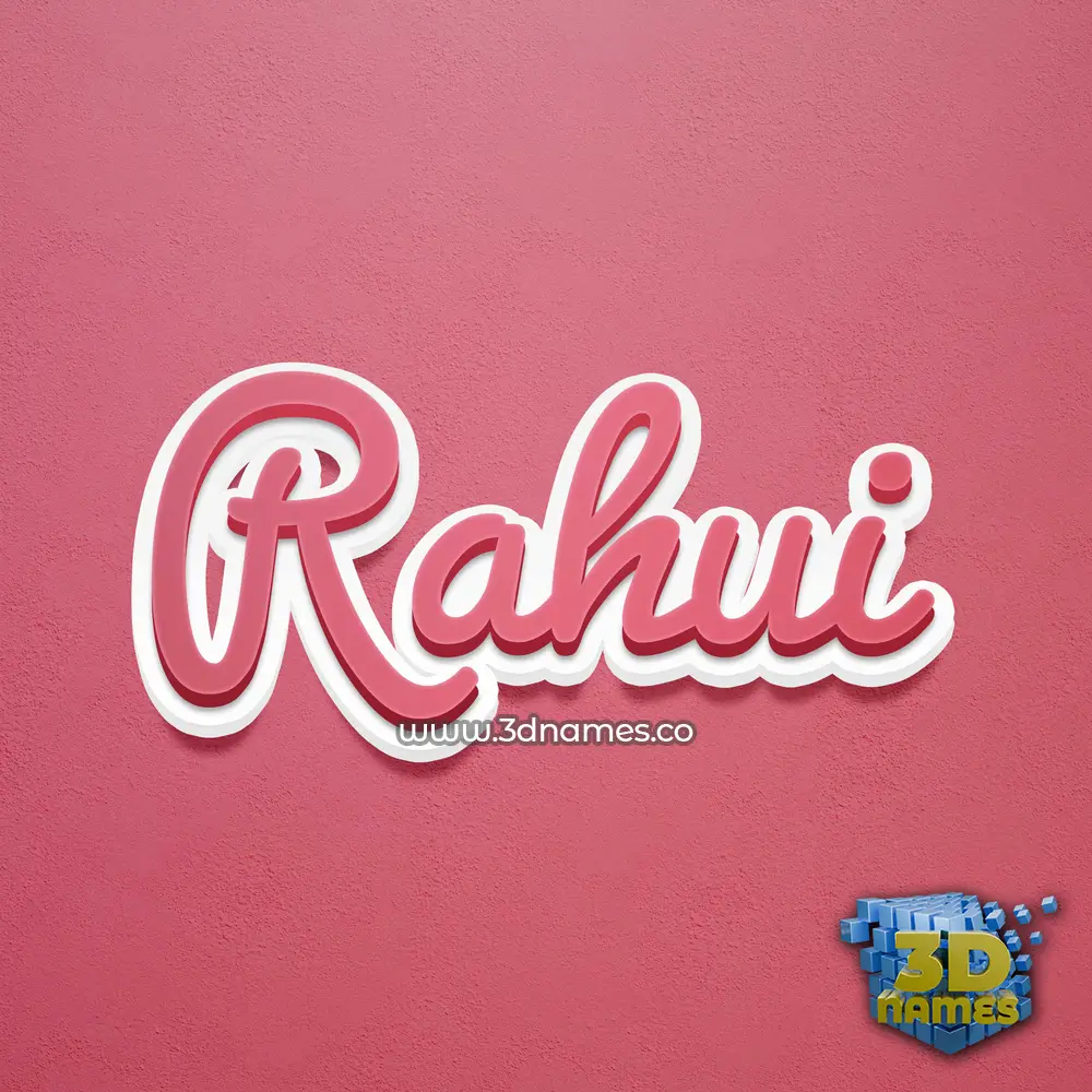 rahui in Red Scribble style - 3D name wallpaper