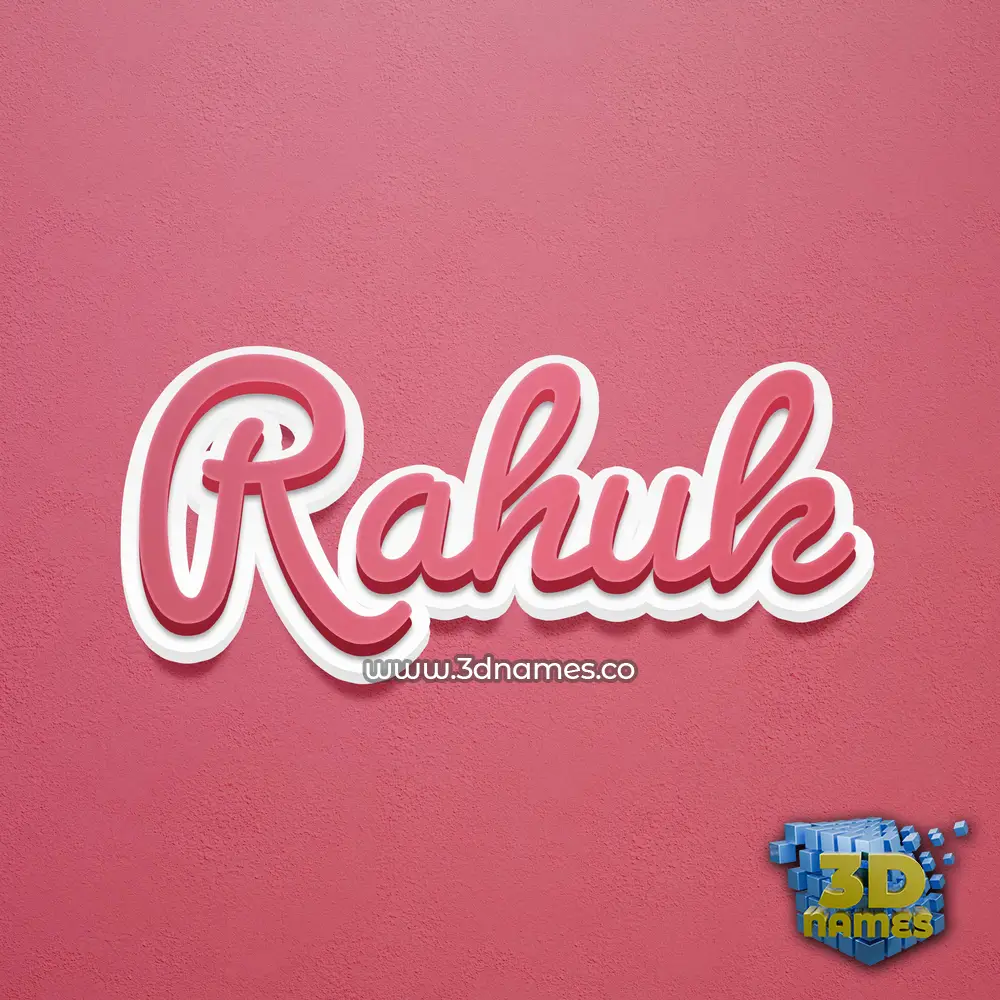 rahuk in Red Scribble style - 3D name wallpaper