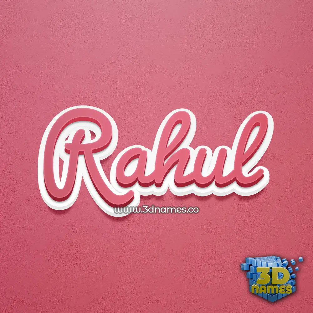 rahul in Red Scribble style - 3D name wallpaper