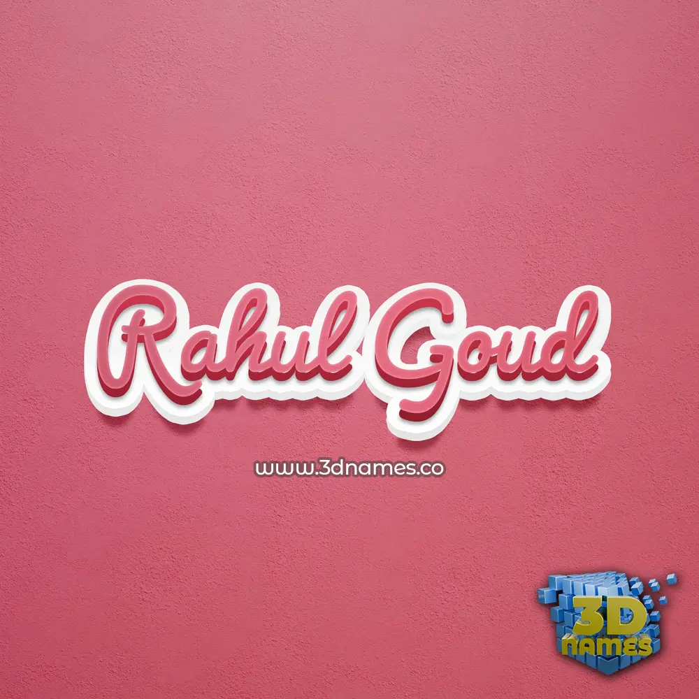 rahul goud in Red Scribble style - 3D name wallpaper
