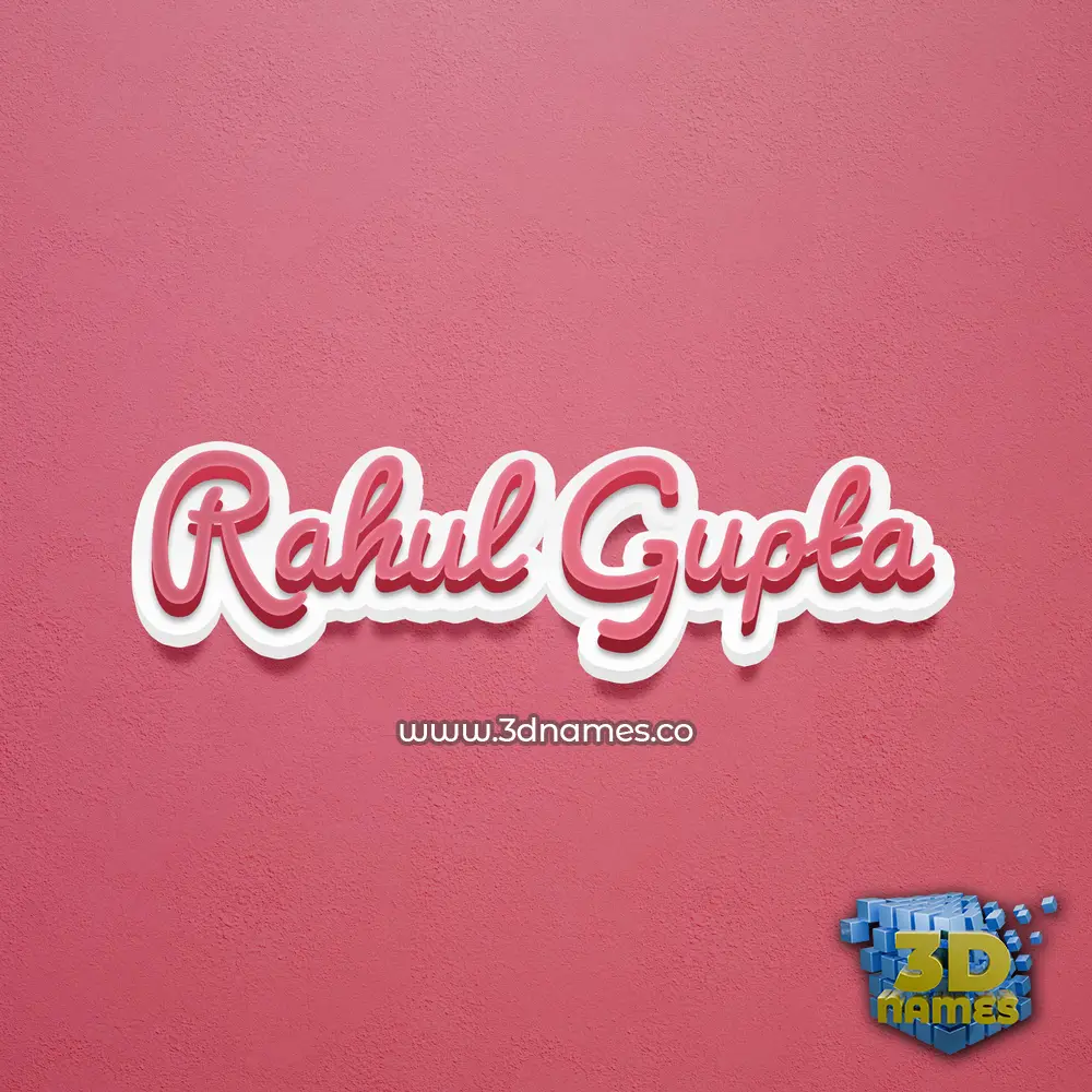 rahul gupta in Red Scribble style - 3D name wallpaper