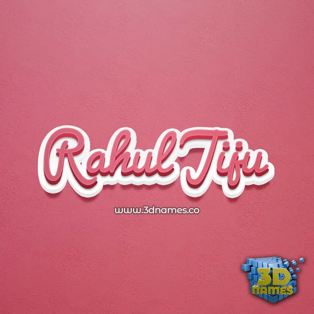 rahul jiju in Red Scribble style - 3D name wallpaper