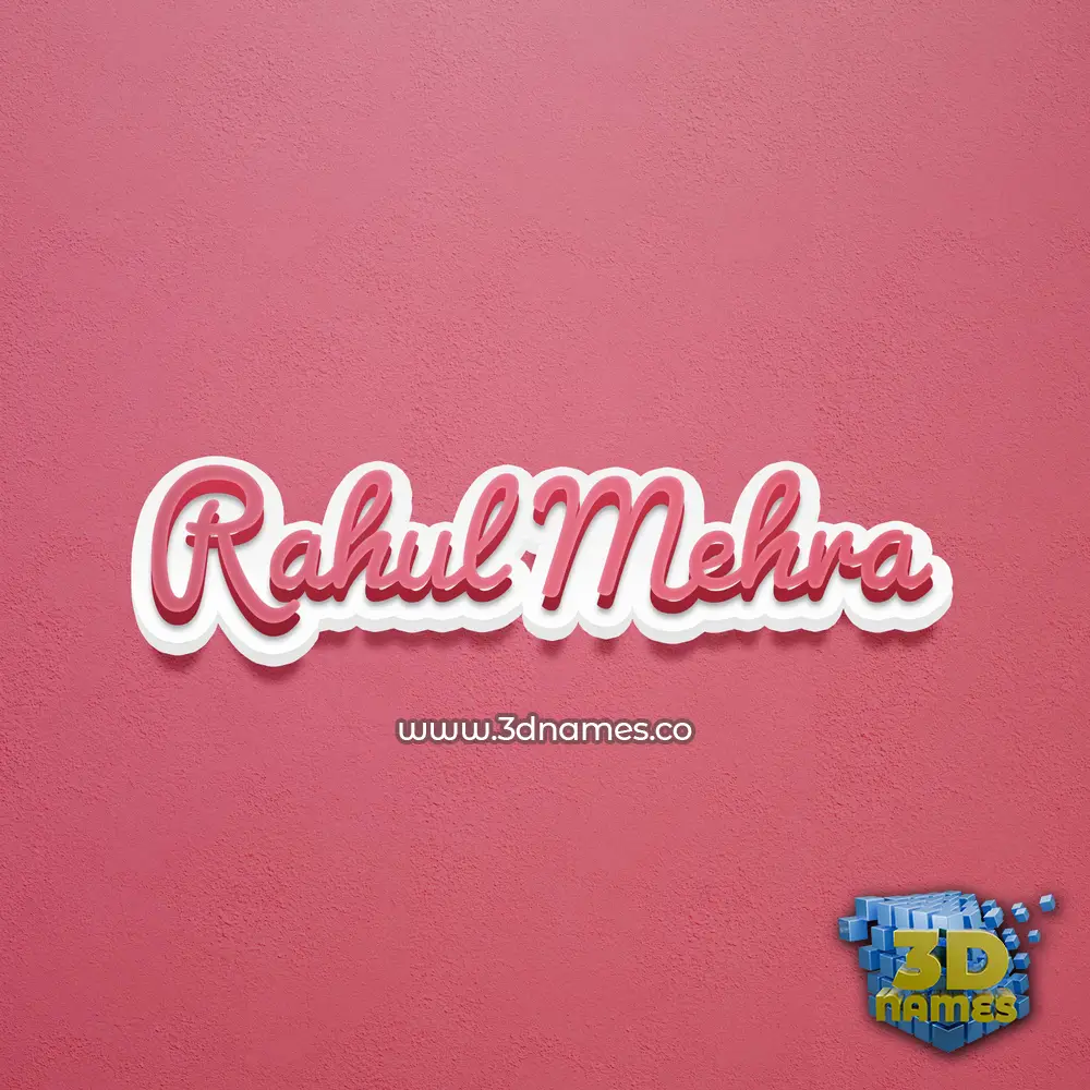 rahul mehra in Red Scribble style - 3D name wallpaper