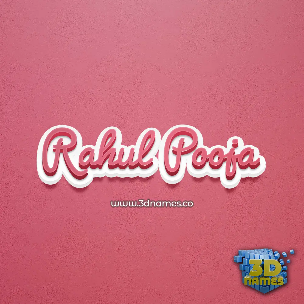 rahul pooja in Red Scribble style - 3D name wallpaper