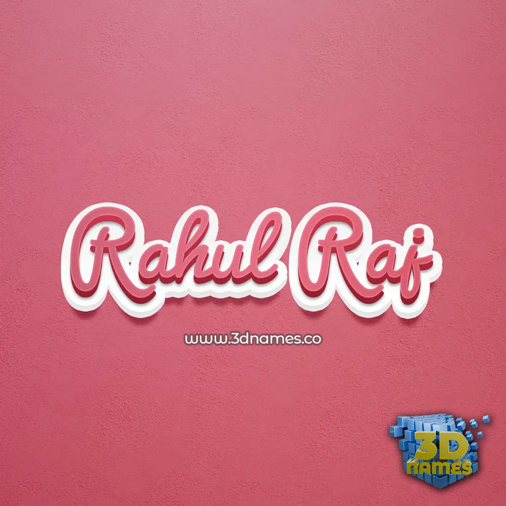rahul raj in Red Scribble style - 3D name wallpaper
