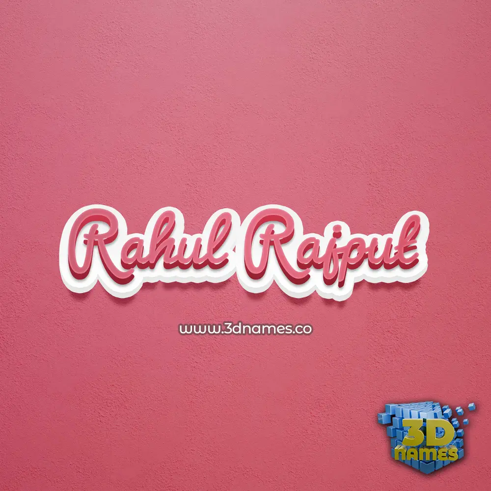 rahul rajput in Red Scribble style - 3D name wallpaper