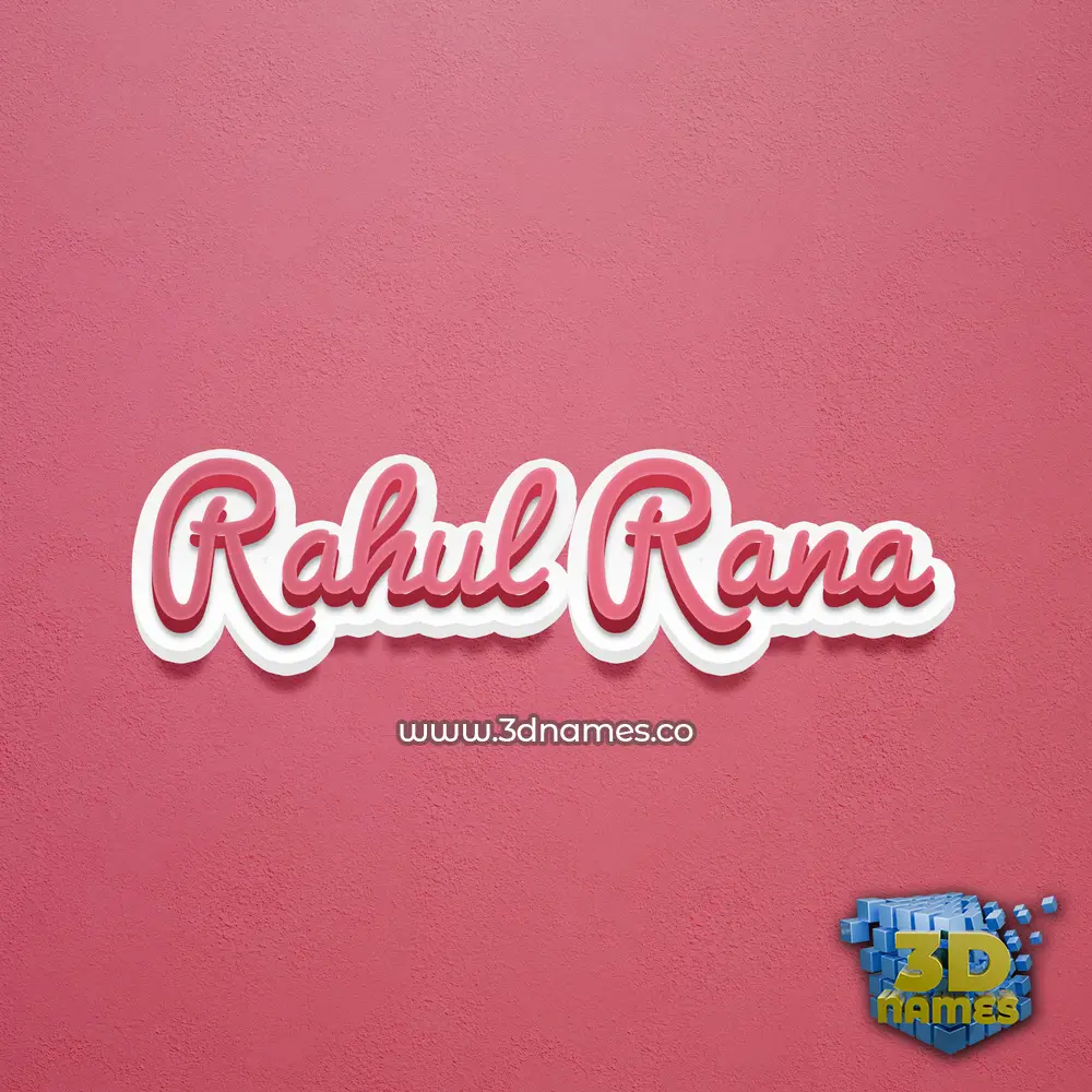 rahul rana in Red Scribble style - 3D name wallpaper
