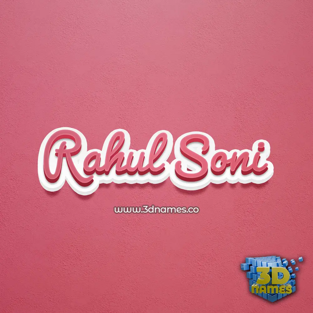 rahul soni in Red Scribble style - 3D name wallpaper