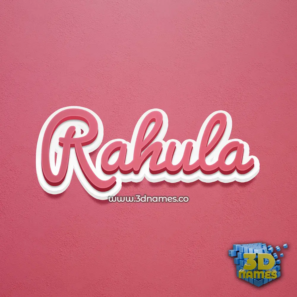 rahula in Red Scribble style - 3D name wallpaper