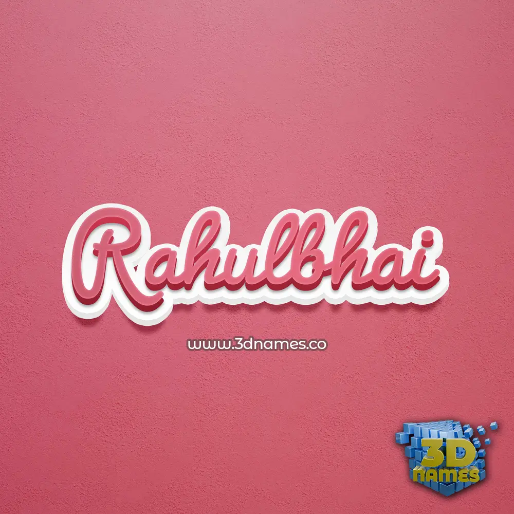 rahulbhai in Red Scribble style - 3D name wallpaper